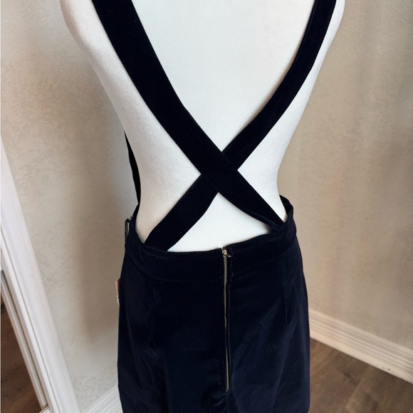 Navy Smack Parlour Corduroy Dress with Pink and Orange Stripes - Picture 2 of 5